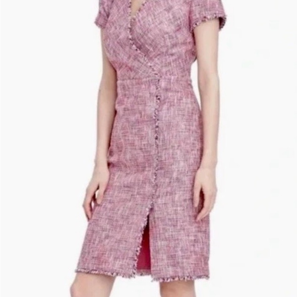 Banana Republic Pink Tweed Midi Sheath Dress